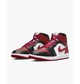 Кроссовки женские Jordan 1 Mid Bred Toe 38.5 Червоний BQ6472-079 - изображение 6