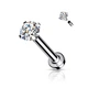 Серьга лабрет из стали Spikes LSI037-16063-C для пирсинга губ, носа, уха (Цвет камня: Прозрачный, 6мм) - изображение 3