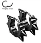 Серьги-кольца с шипами из стали Spikes SSE-025-K круглые - изображение 2