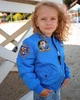 Бомбер MA-1 дівочий електрик з нашивками 104 см - изображение 2