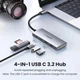 USB-хаб UGREEN CM480 USB-C to 2× USB 3.2+2×USB-C Adapter 10G (UGR-30758) (UGR-30758) - изображение 4