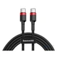 Кабель Baseus Cafule USB Cable Type-C-Type-C 3A 2m Red+Black (CATKLF-H91) - зображення 1