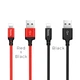 Кабель HOCO X14 USB to iP 2A, 2m, nylon, aluminum connectors, Black (6957531062882) - изображение 2