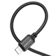 Кабель BOROFONE BX87 USB to iP 2.4A,1m, nylon, aluminum connectors, Black (6974443389005) - изображение 3