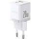 Мережевий зарядний пристрій Baseus Palm Fast Charger C+U 20W EU Moon White (P10111608213-00) - изображение 3