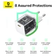 Мережевий зарядний пристрій Baseus Palm Fast Charger 1C 20W EU Moon White (with Baseus Mini White Cable USB-C to USB-C 60W (20V/3A) 1m Moon White) (P10111602213-01) - изображение 13