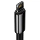 Кабель Baseus Tungsten Gold Fast Charging Data Cable USB to iP 2.4A 1m Black (CALWJ-01) - изображение 4