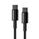 Кабель Baseus Tungsten Gold Fast Charging Data Cable Type-C to Type-C 100W 1m Black (CATWJ-01) - изображение 5