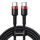 Кабель Baseus Cafule PD2.0 100W flash charging Type-C Для Type-C cable (20V 5A)2m Red+Black (CATKLF-AL91) - зображення 1