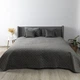 Покривало півтораспальне 150×210 ТЕП VELOUR сіре, ромб круглий, велюр, стьобане - зображення 2