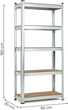 Стелаж металевий ModernHome by Multistore G9030A 180 x 90 x 30 см Срібний (5905817006656) - зображення 14