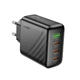 Сетевое зарядное устройство Hoco CS27A, 3Type-C, 1USB, PD, QC, 67W, Черный - изображение 3