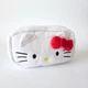 Мягкий вместительный плюшевый пенал Hello Kitty для школы и офиса с молнией белый - изображение 1