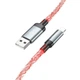 Кабель HOCO U112 Shine charging data cable USB to Lightning 1m 2.4A Grey (6931474788801) - изображение 2