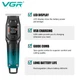 Триммер VGR V-964 GREEN, 7000 RPM, 3 насадки, LED display универсальный прибор для стрижки волос, усов и бороды. - изображение 2