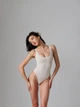 Бесшовное боди на бретельках из мягкой эластичной ткани Nud XL Молочный - изображение 4