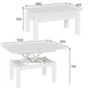 Стол-трансформер LofTerno Head B-Fly Glass 900x550x600 Дуб крафт золотой/Белые ноги/Графитовое стекло - изображение 6