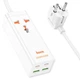 Зарядное устройство Hoco AC10A Socket AC250V/2500W + DC65W (PD3.0, PPS, QC4.0+) порты 2C+2A White (42087) - изображение 3