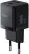 Зарядное устройство - скоростной блок питания Baseus Palm Fast Charger C+U 30W черный (P1011160A113-00) - изображение 1