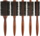Набір круглих щіток із червоного дерева TEK Salone Mahogany Wood Roll Brush Boar Bristles Kit з натуральною щетиною 5 шт (8021293068609) - зображення 1