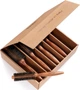 Набір круглих щіток із червоного дерева TEK Salone Mahogany Wood Roll Brush Boar Bristles Kit з натуральною щетиною 5 шт (8021293068609) - зображення 2