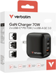 Мережевий зарядний пристрій Verbatim Travel Mini GaN 70W Black (0023942322290) - зображення 8