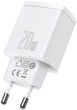 Сітчастий зарядний пристрій Baseus Compact Quick Charger U+C 20W White (CCXJ-B02) - зображення 1