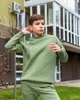 Теплий костюм для хлопчика (штани та світшот) з написами Носи своє 134 Зелений (p-12016-132789) - изображение 7