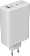 Бездротовий зарядний пристрій Canyon CU140ACC GaN 150 Вт 3xUSB-C PD2.0 1xUSB-A QC2.0 EU White (CNS-CUW140ACC) - зображення 3