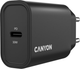 Мережевий зарядний пристрій Canyon OnCharge 30CL 1xPD Type-C 30W Black (CNE-CHA30CLB) - зображення 5