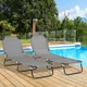 Раскладушка Folding Bed шезлонг для отдыха 185 х 56 х 26 см (MH-3300) Серый - изображение 3