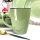 Конусная зелёная керамическая кружка 360 мл Ardesto Bagheria Pastel green - изображение 7