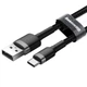 Кабель Baseus Cafule Cable USB для Type-C 3A 1m Gray+Black (CATKLF-BG1) - зображення 5