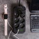 Мережевий фільтр подовжувач F06U на 6 розеток 4 USB 1 Type-C та кнопкою відключення 3 м Чорний HP-5-24 - изображение 2