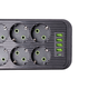 Мережевий фільтр подовжувач F06U на 6 розеток 4 USB 1 Type-C та кнопкою відключення 3 м Чорний HP-5-24 - изображение 4