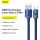 Кабель Baseus Crystal Shine Series Fast Charging Data Cable USB to Type-C 100W 2m Blue (CAJY000503) - изображение 11