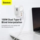 Мережевий зарядний пристрій Baseus GaN2 Pro Quick Charger 2C+2U 100W EU White (CCGAN2P-L02) - изображение 9