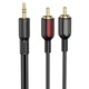 Аудіокабель BOROFONE BL11 3.5mm male to double lotus RCA, PVC, 1,5m, Black (6974443382204) - зображення 1