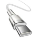 Кабель Baseus Cafule Series Metal Data Cable Type-C to Type-C 100W 1m White (CATJK-C02) - изображение 3