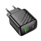 Мережевий зарядний пристрій Hoco CS25A 20 Вт USB-C+USB-A PD/QC чорний - зображення 6