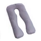 Подушка для беременных и отдыха U-образная MirSon № 8027 Satin Stripe "Light Gray" EcoSilk 140x75x20 см (2200006178651) - изображение 1