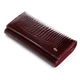 Женский классический кожаный кошелек Sergio Torretti лаковая кожа серии Croco PR-250824-40786 бордовый - изображение 2