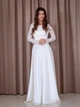 Белое длинное платье А-силуэта с кружевными рукавами и спинкой Lolita XXXL белый 43449522 - зображення 3