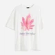 Футболка хлопковая длинная мужская H&M 271034065_feelin L Белая с розовым (2727000084370) - изображение 1