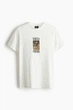 Футболка хлопковая длинная мужская H&M 270684021_wasted XL Бежевая (2727000091453) - изображение 4