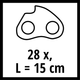 Łańcuch Einhell 15 cm 1.0 mm 28T 7.62 mm do GE-PS 18/15 Li BL (4500174) - obraz 2