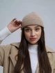 Вязаная шапка Мини-бини (Монатик) One-size Светло-бежевый - изображение 6