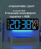 Часы Deepfox DS-6669 LED цифровые электронные настенные Будильник Дата Температура Влажность 42х15,5см синий - изображение 2
