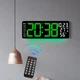 Часы Deepfox DS-6669 LED цифровые электронные настенные Будильник Дата Температура Влажность 42х15,5см зелёный - изображение 1