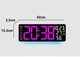 Часы Deepfox DS-6669 LED цифровые электронные настенные Будильник Дата Температура Влажность 42х15,5см фиолетовый - изображение 9